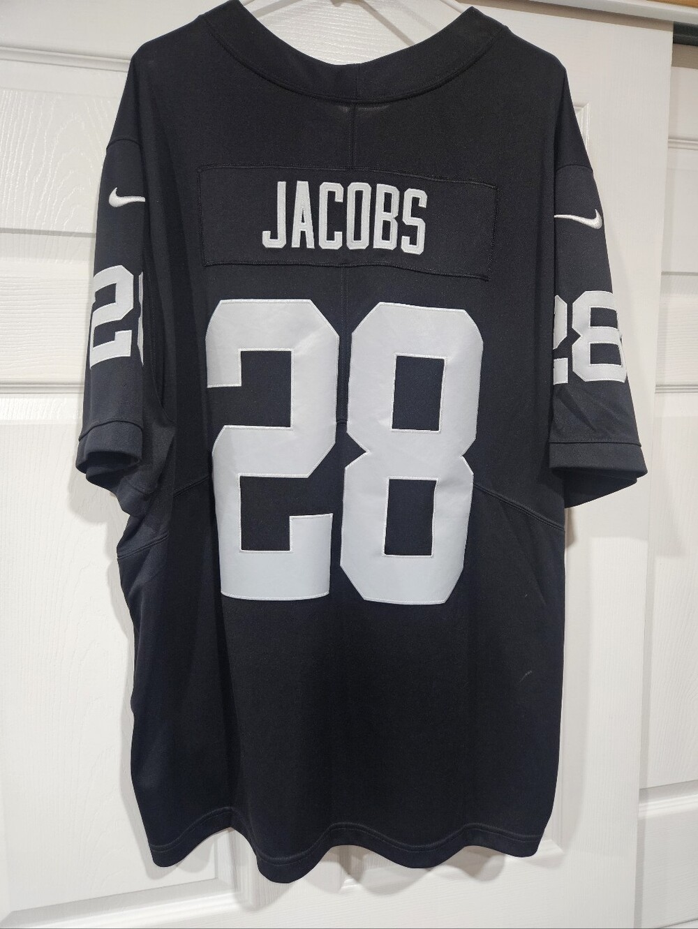 Nike Men’s Black Football Jersey with White 28 and Jacobs